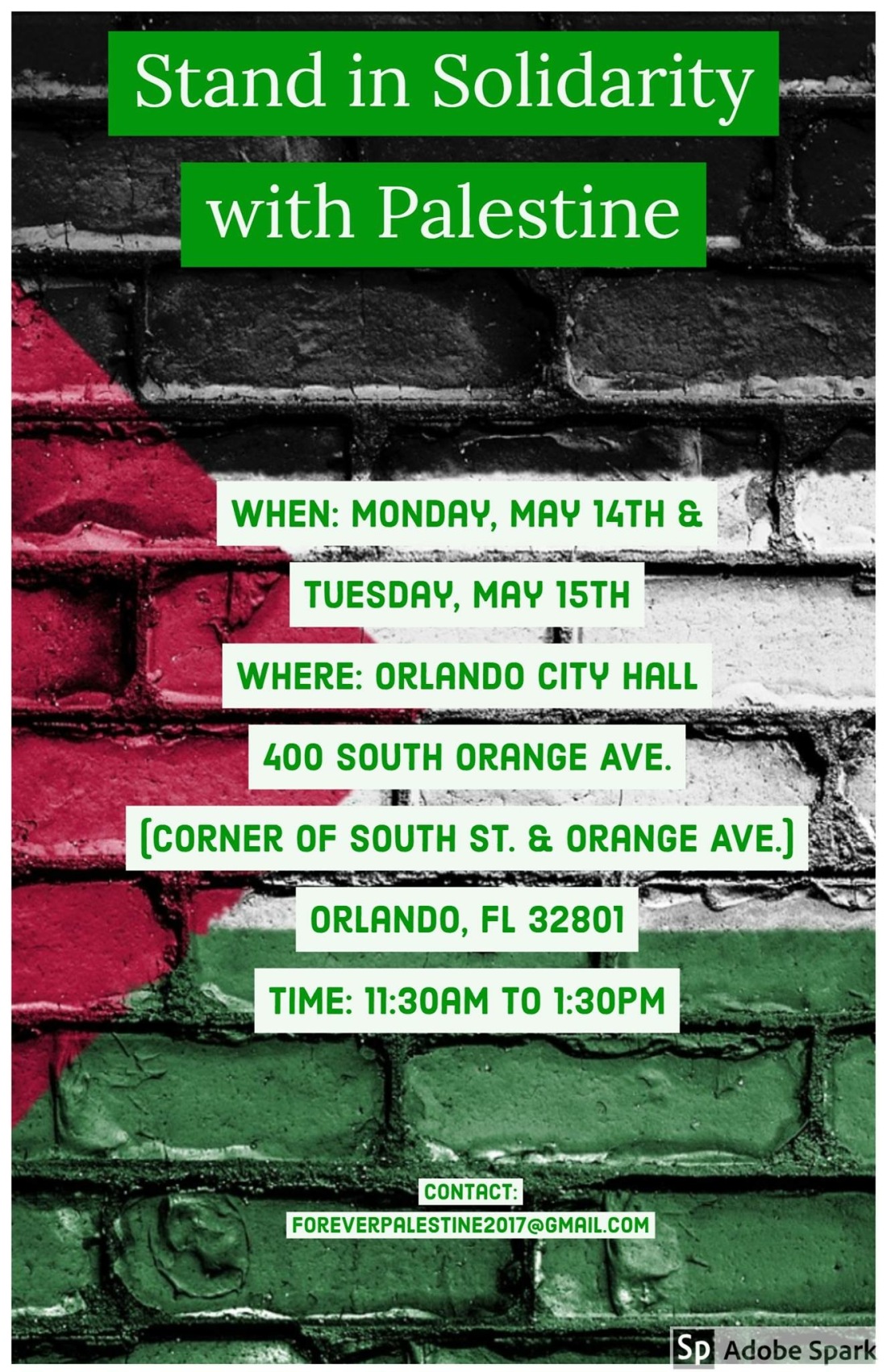 Flyer - Stand in Solidarity with Palestine - Rally